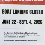 Hay Creek boat Boat Landing closed