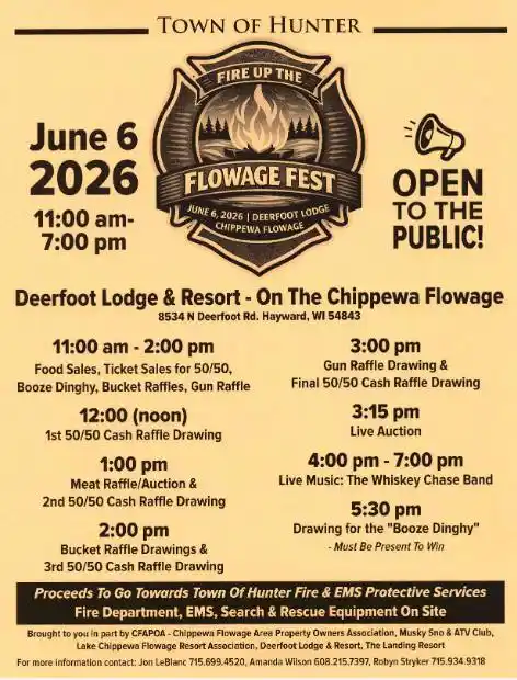 Fire up The Flowage Fest June 6th, 2026